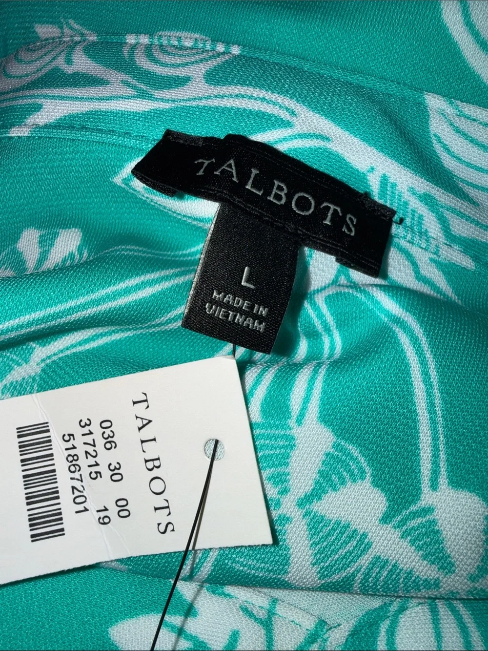 Talbots Green and White Hawaiian Floral Slinky Knit Maxi Dress NWT Size Large - Picture 2 of 8